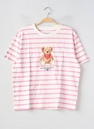 T-shirt coupe droite manches courtes rose LULUCASTAGNETTE femme