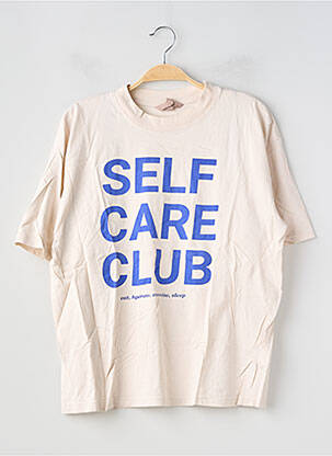 T-shirt sérigraphie manches courtes beige H&M femme