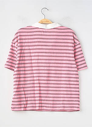 Polo coupe droite manches courtes rose KIABI femme