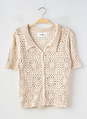 Chemisier manches courtes manches courtes beige PRETTY WIRE femme