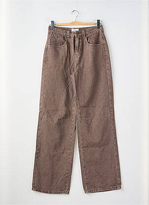 Jeans coupe large stretch taille haute marron PEPPERMAYO femme
