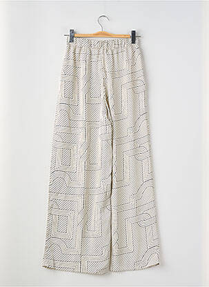Pantalon large fermeture zippée sous rabat boutonné taille normale beige H&M femme