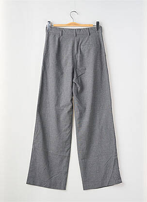 Pantalon large taille à pinces taille haute gris BERSHKA femme