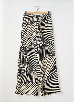 Pantalon large tissage crêpe taille normale beige H&M femme