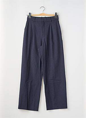 Pantalon large tissage popeline taille haute bleu UNIQLO femme