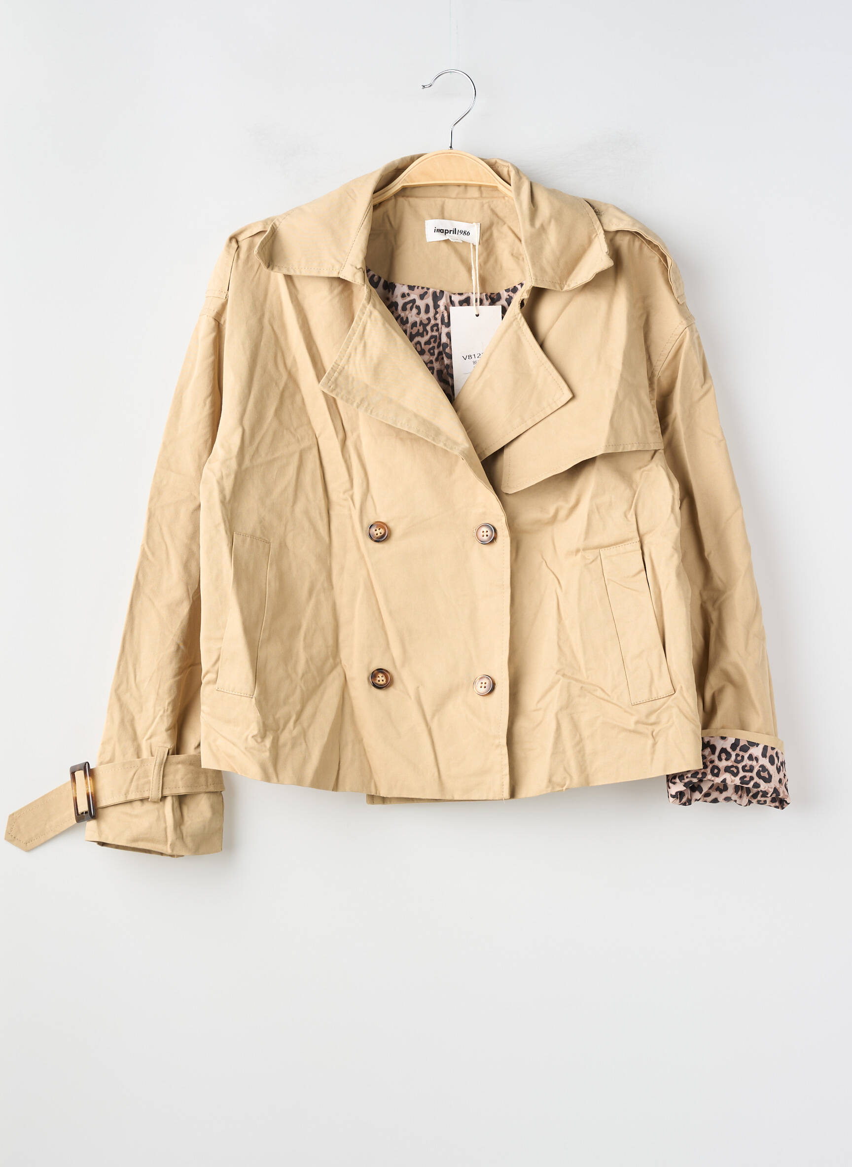 Trench tissage popeline sans capuche beige IN APRIL 1986 femme