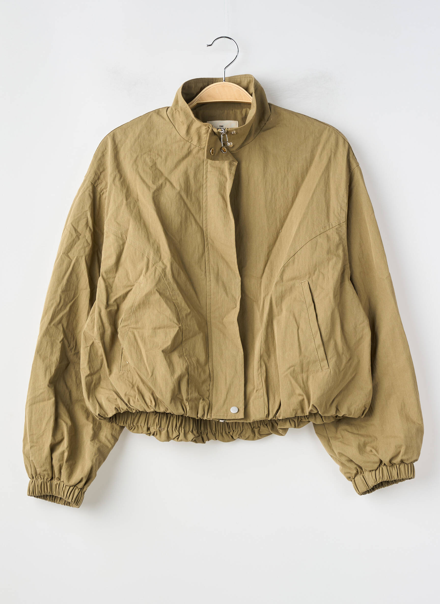 Blouson effet matière satinée vert THE KORNER femme