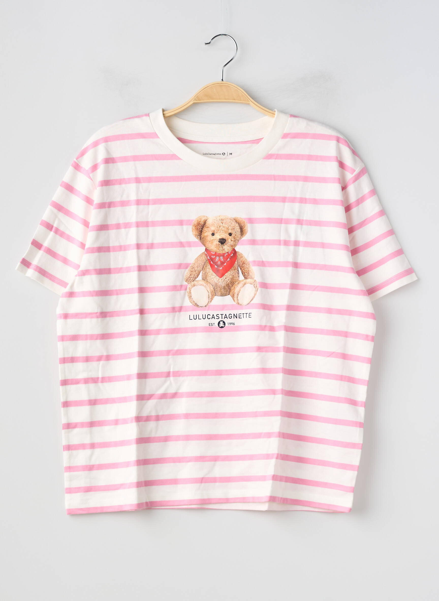 T-shirt coupe droite manches courtes rose LULUCASTAGNETTE femme