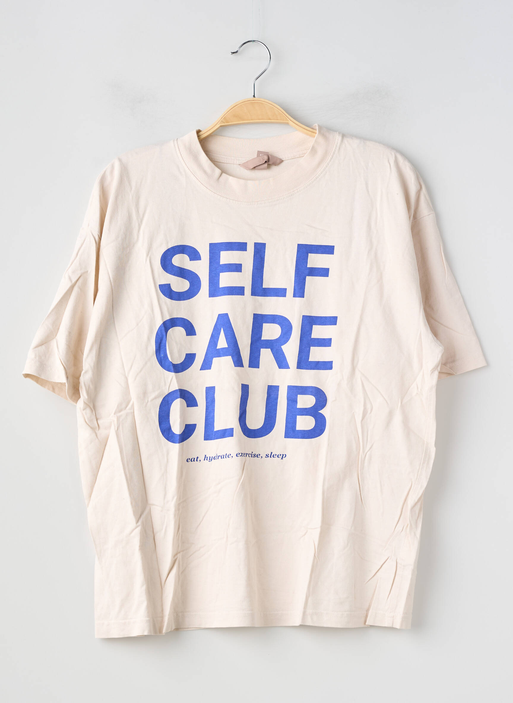 T-shirt sérigraphie manches courtes beige H&M femme