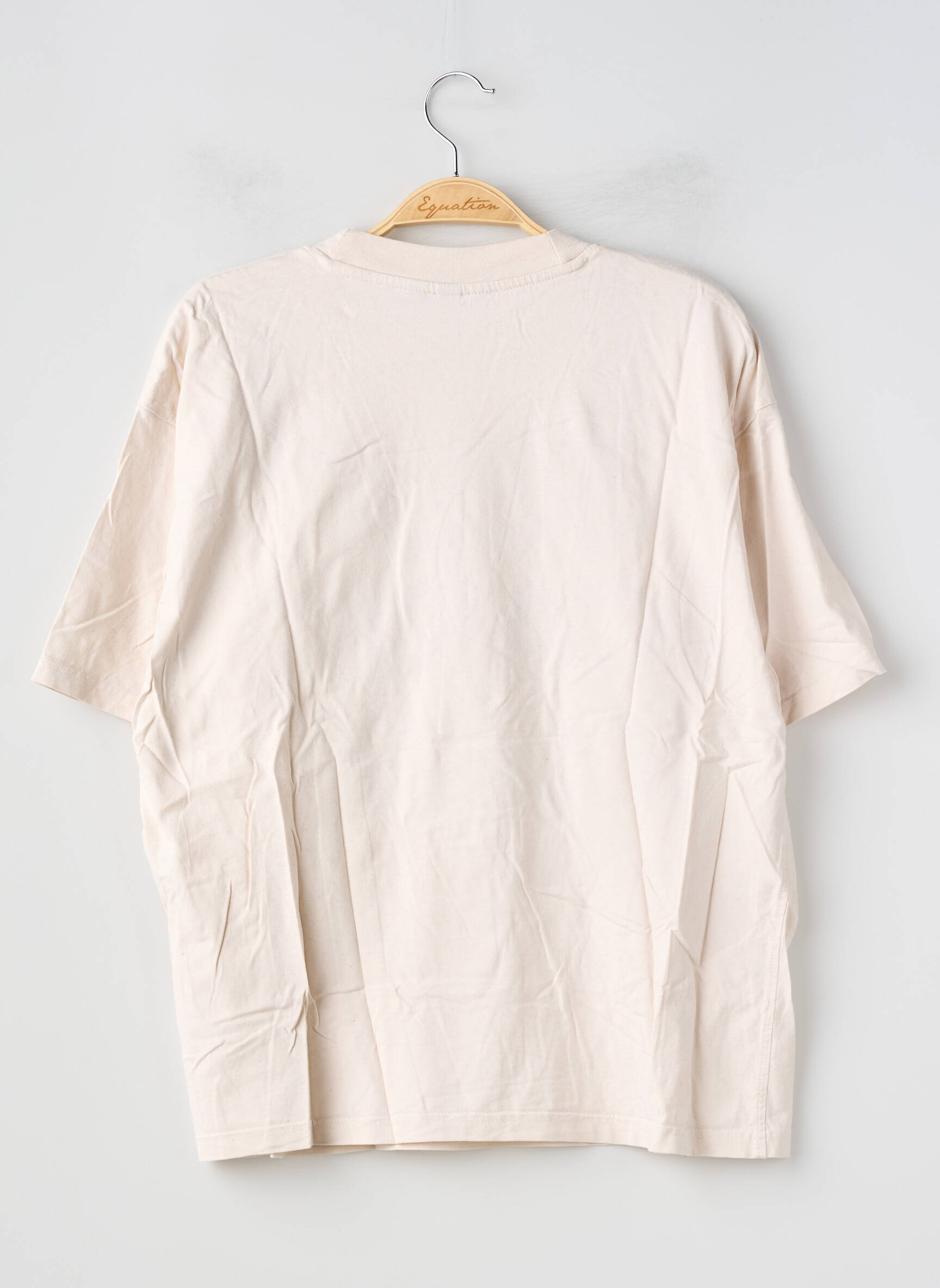 T-shirt sérigraphie manches courtes beige H&M femme