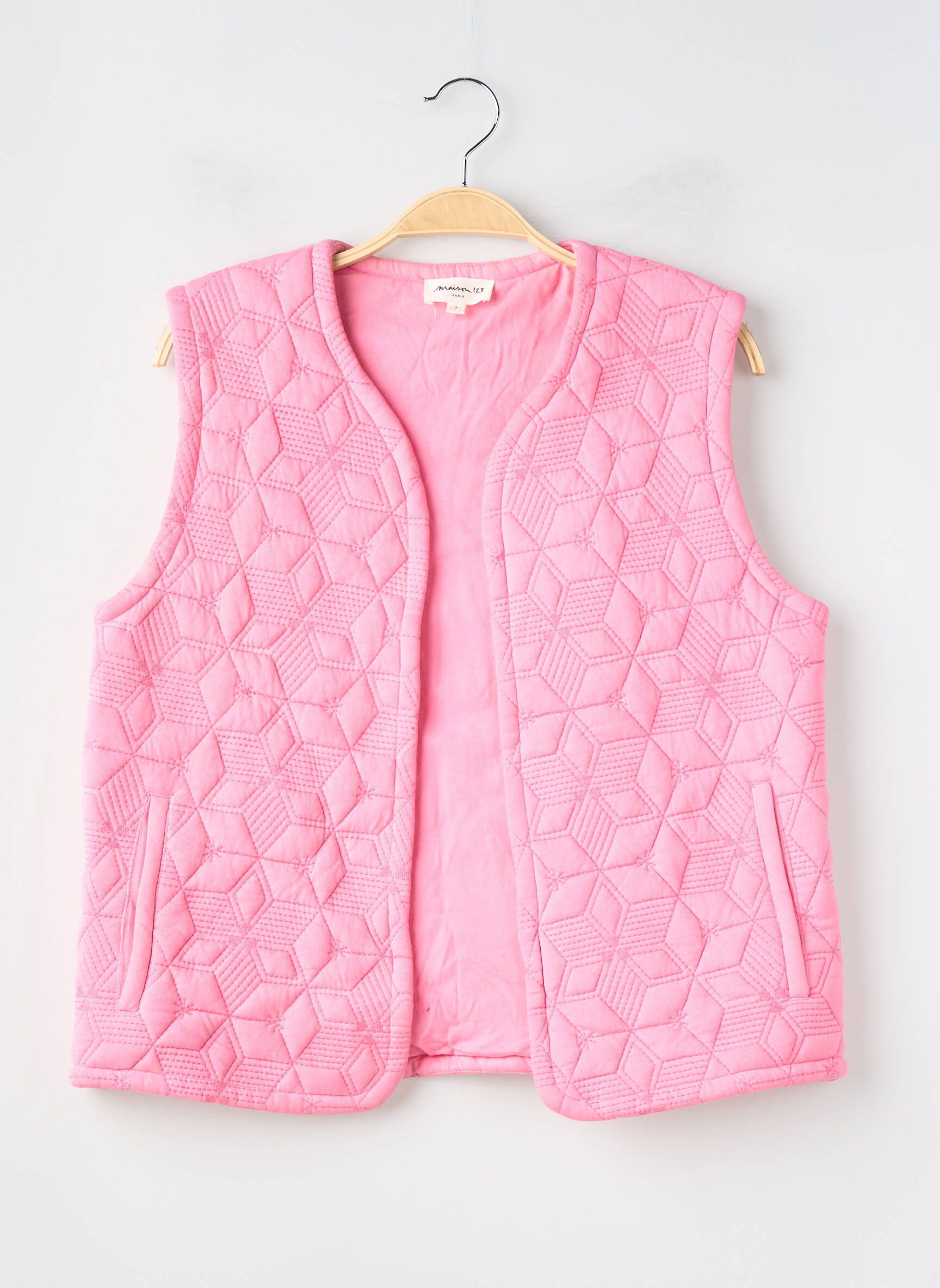 Gilet sans manche poches rose MAISON 123 femme