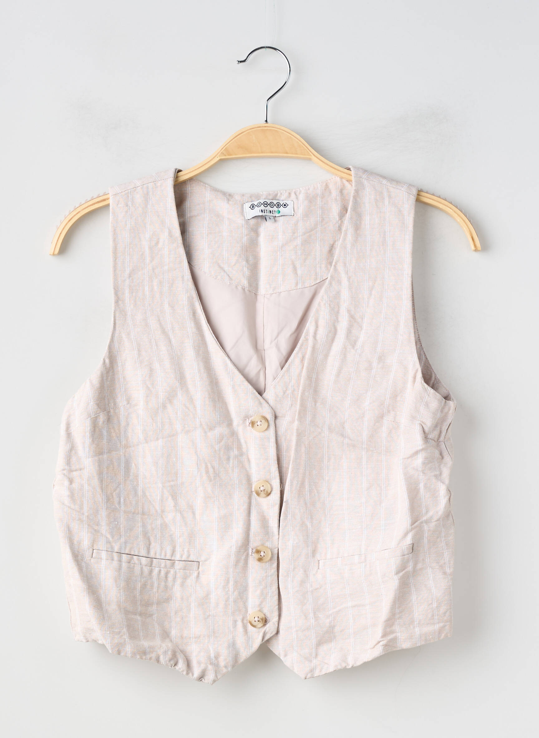 Gilet sans manche poches beige BONOBO femme