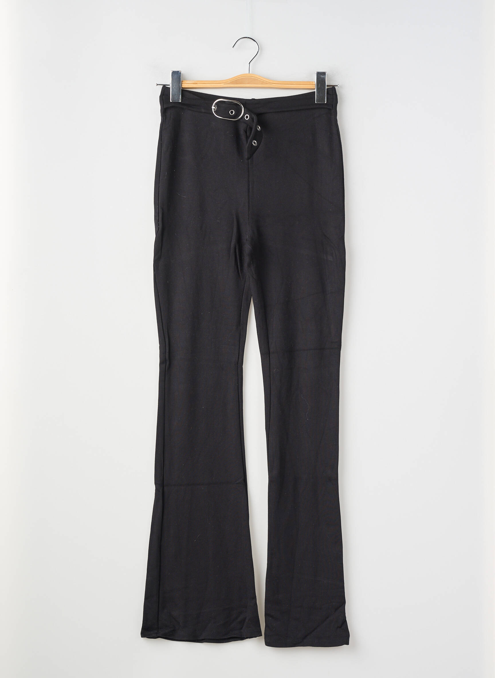 Pantalon flare stretch taille haute noir DIVIDED H&M femme