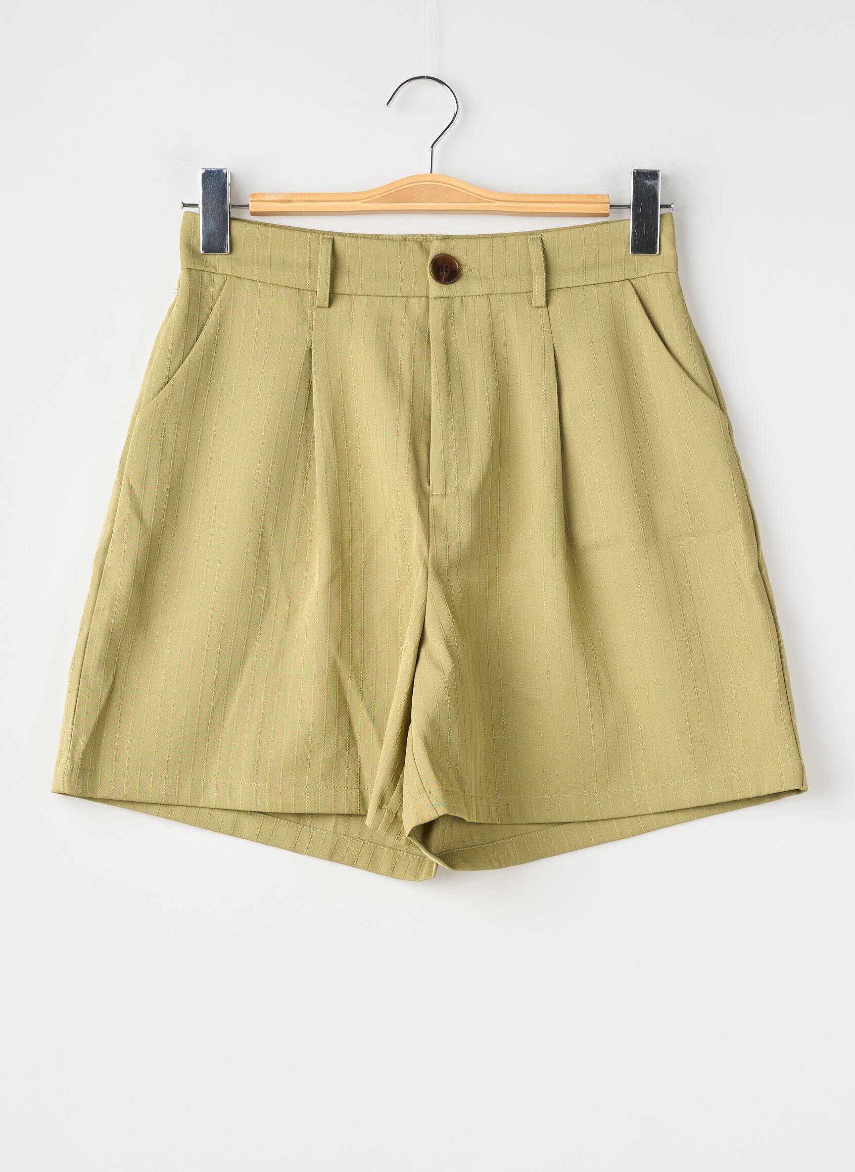 Short taille à pinces taille haute vert LOAVIES femme