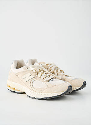 Baskets nubuck talon plat jusqu'à 3cm beige NEW BALANCE femme