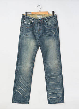 Jeans coupe droite fermeture zippée sous rabat boutonné taille normale bleu COMPTOIR DU RUGBY homme