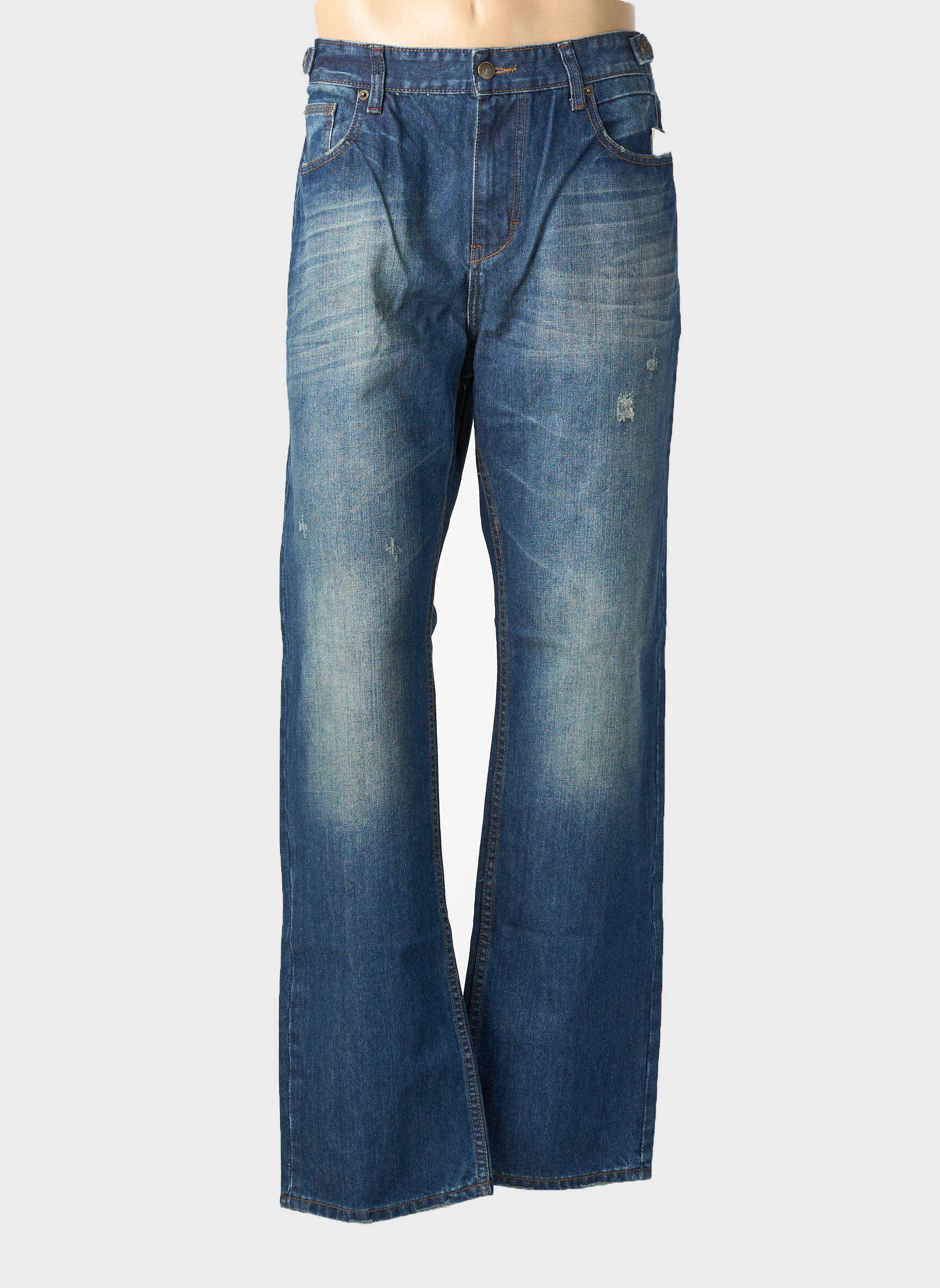 Jeans coupe droite effet usé délavé taille normale bleu USA RUGBY homme