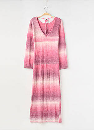 Robe pull stretch manches longues rose BROWNIE femme