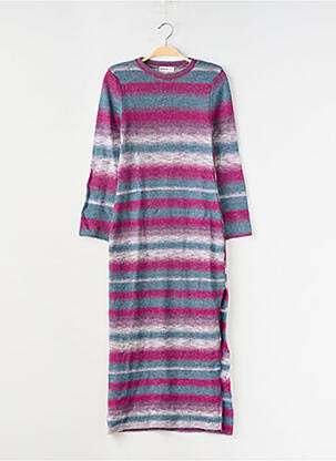 Robe pull stretch manches longues violet BROWNIE femme