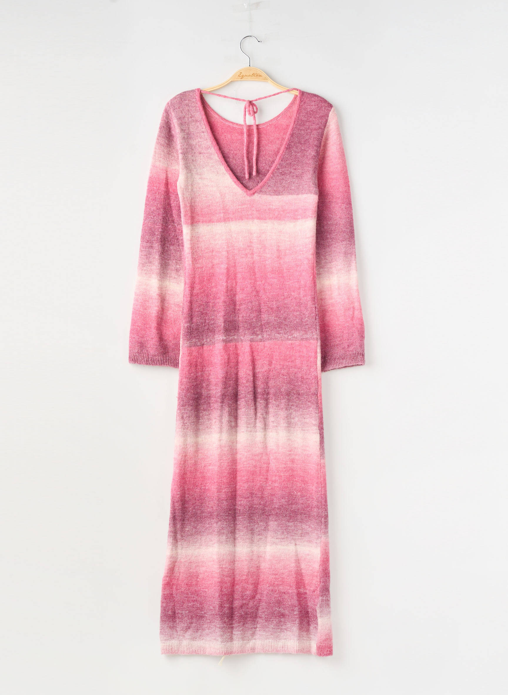Robe pull stretch manches longues rose BROWNIE femme