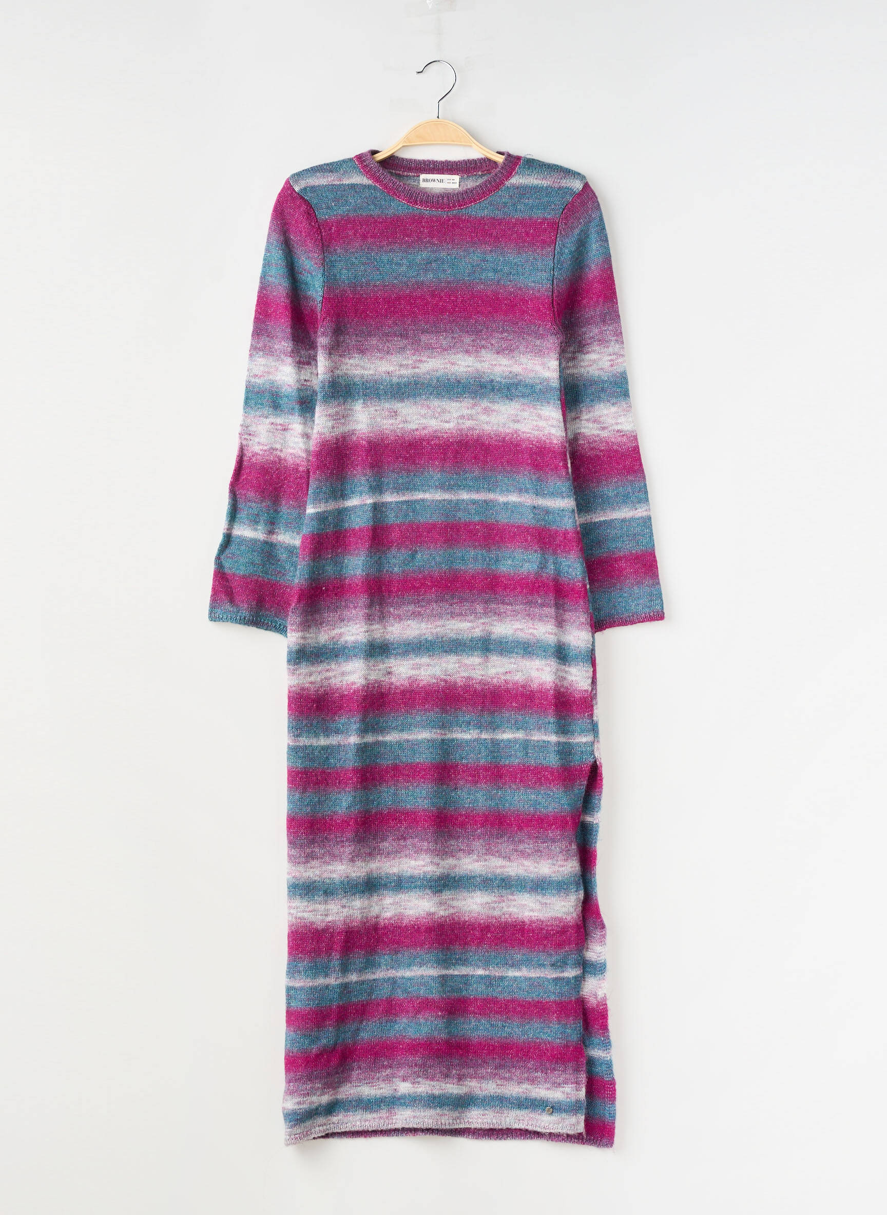Robe pull stretch manches longues violet BROWNIE femme