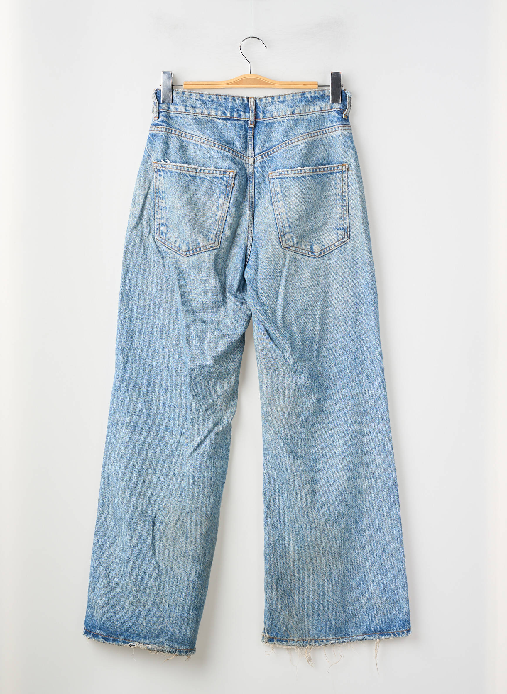 Jean coupe flare stretch taille haute bleu ZARA femme