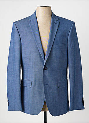 Blazer tissage chiné bleu BRUNO SAINT HILAIRE homme
