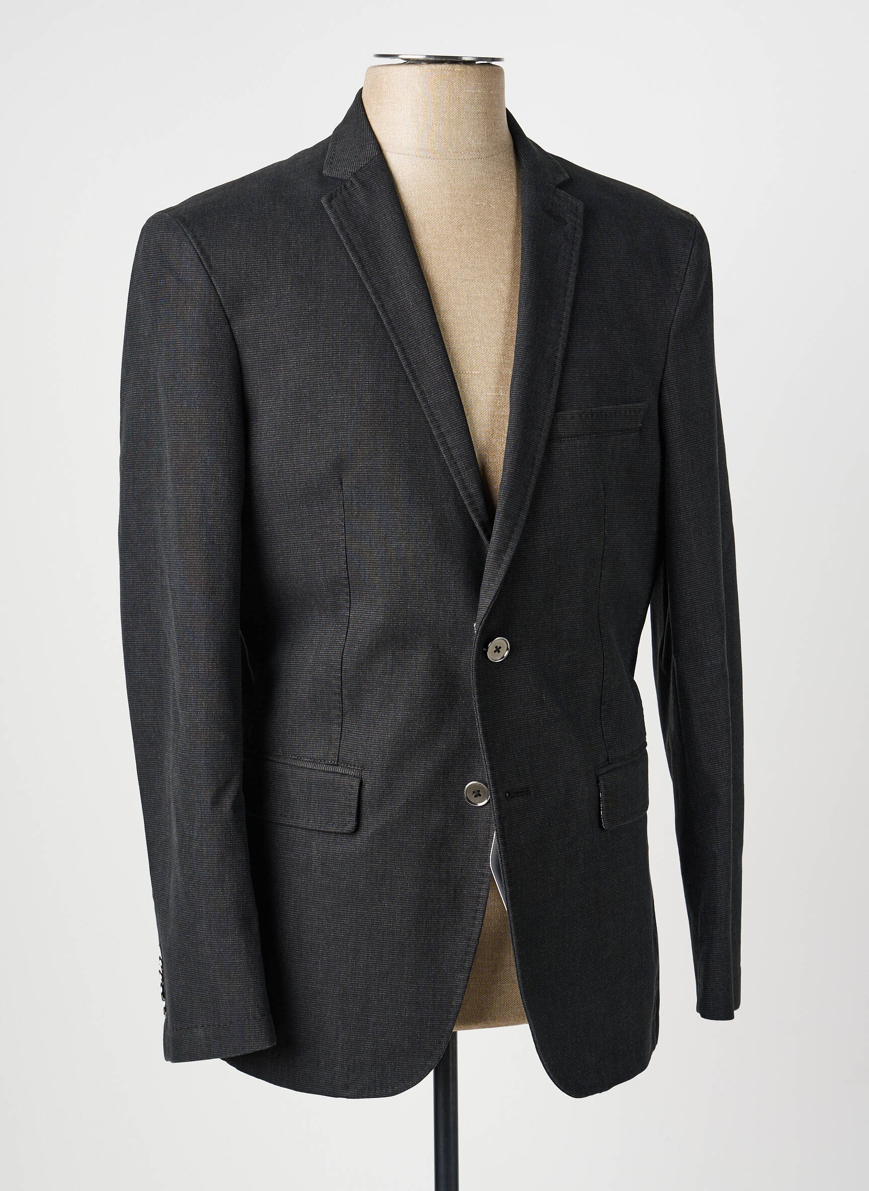 Blazer tissage chiné gris BRUNO SAINT HILAIRE homme