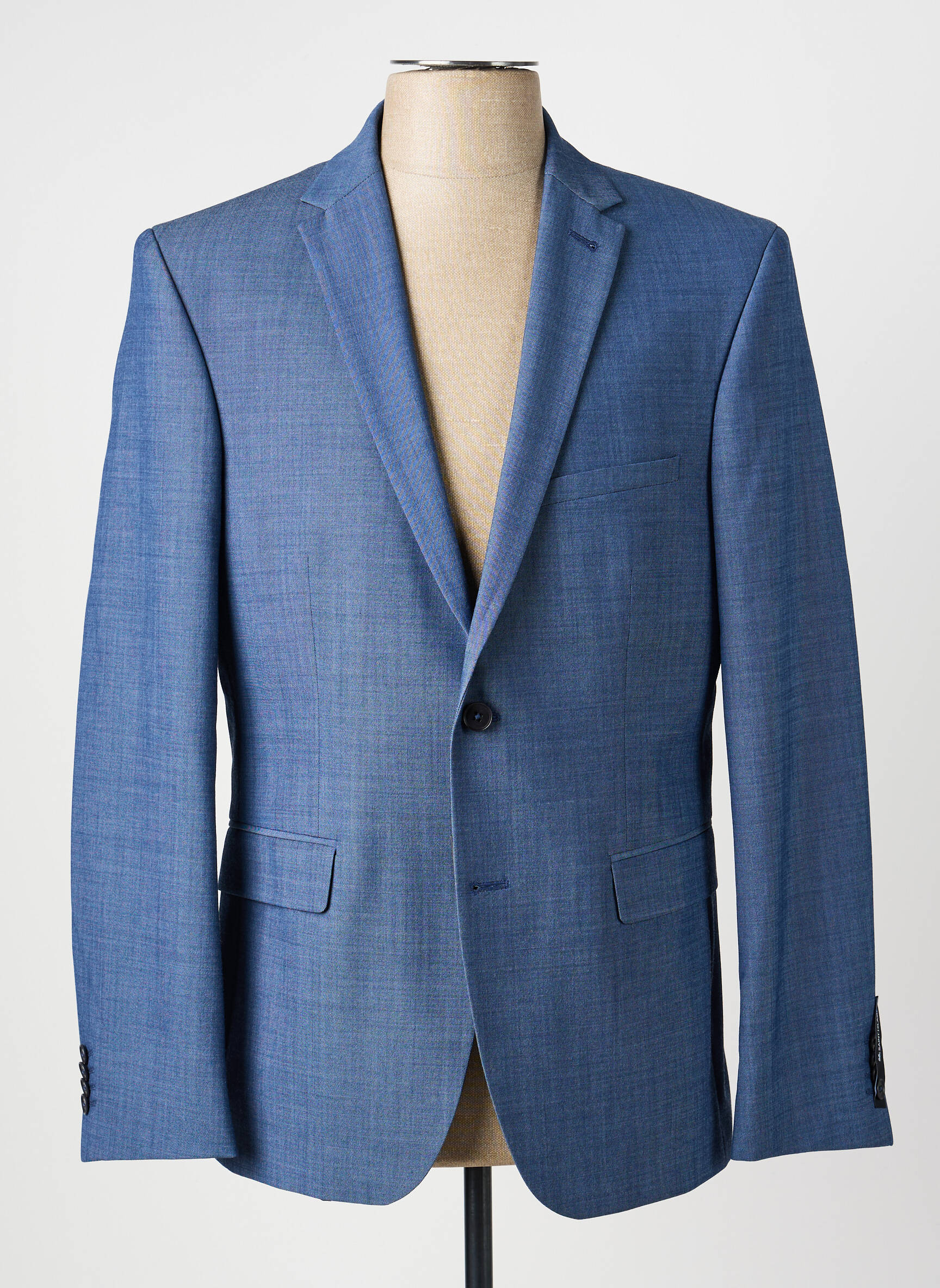Blazer tissage chiné bleu BRUNO SAINT HILAIRE homme