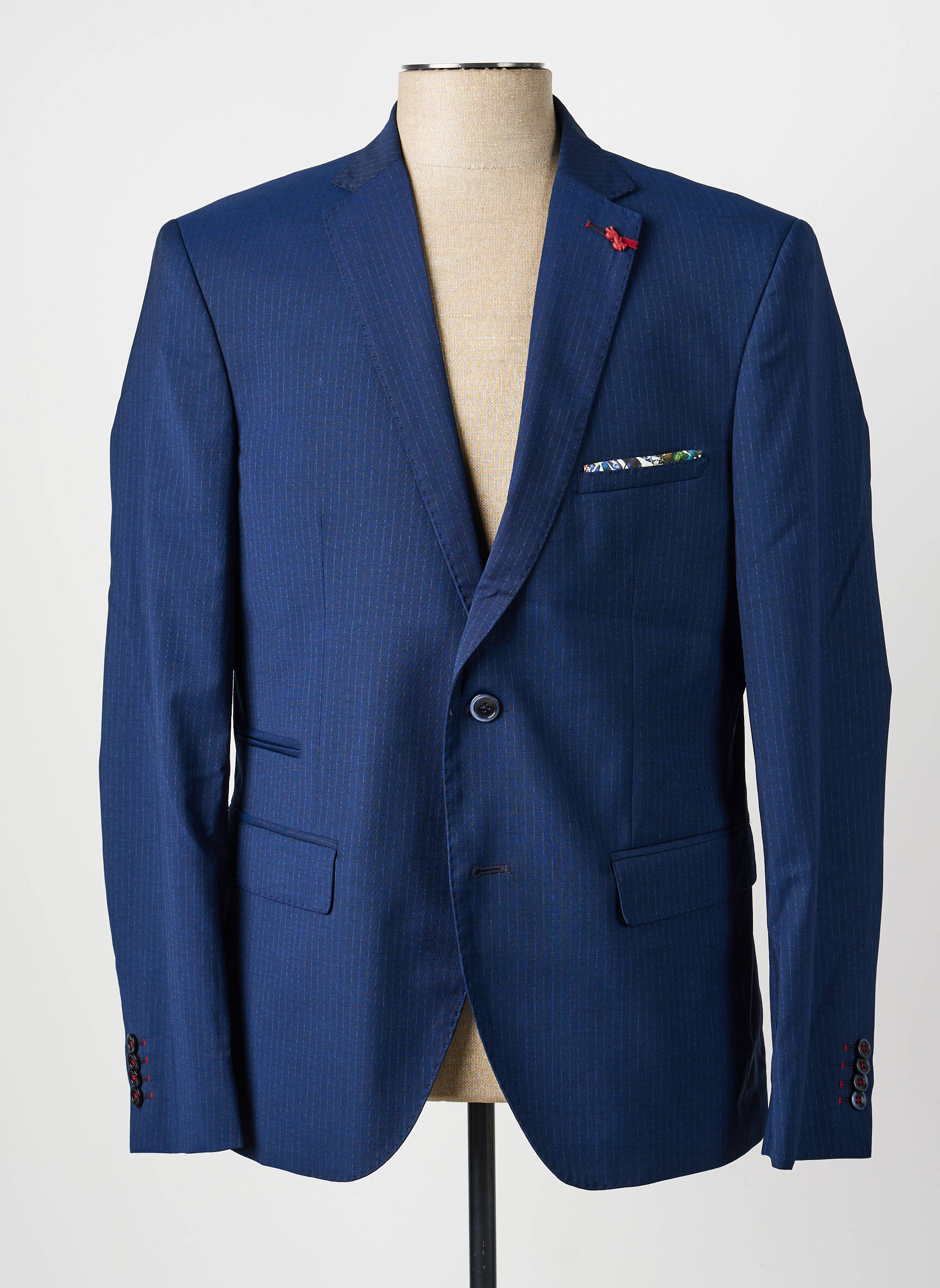 Blazer coupe cintrée bleu BRUNO SAINT HILAIRE homme