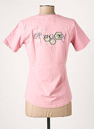 T-shirt col v manches courtes rose COMPTOIR DU RUGBY femme