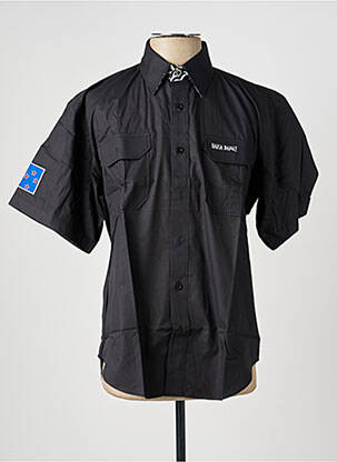 Chemise manches courtes poches noir HAKA DANCE homme