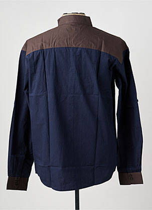 Chemise manches longues poches bleu QUINZE & TREIZE homme
