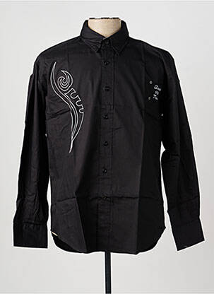 Chemise manches longues coupe cintrée noir QUINZE & TREIZE homme