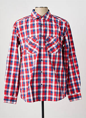 Chemise manches longues poches rouge QUINZE & TREIZE homme