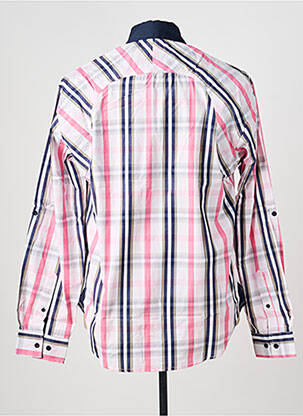 Chemise manches longues imprimé écossais rose QUINZE & TREIZE homme