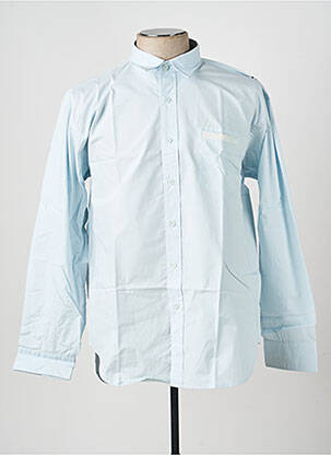 Chemise manches longues poches bleu QUINZE & TREIZE homme