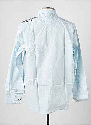 Chemise manches longues poches bleu QUINZE & TREIZE homme