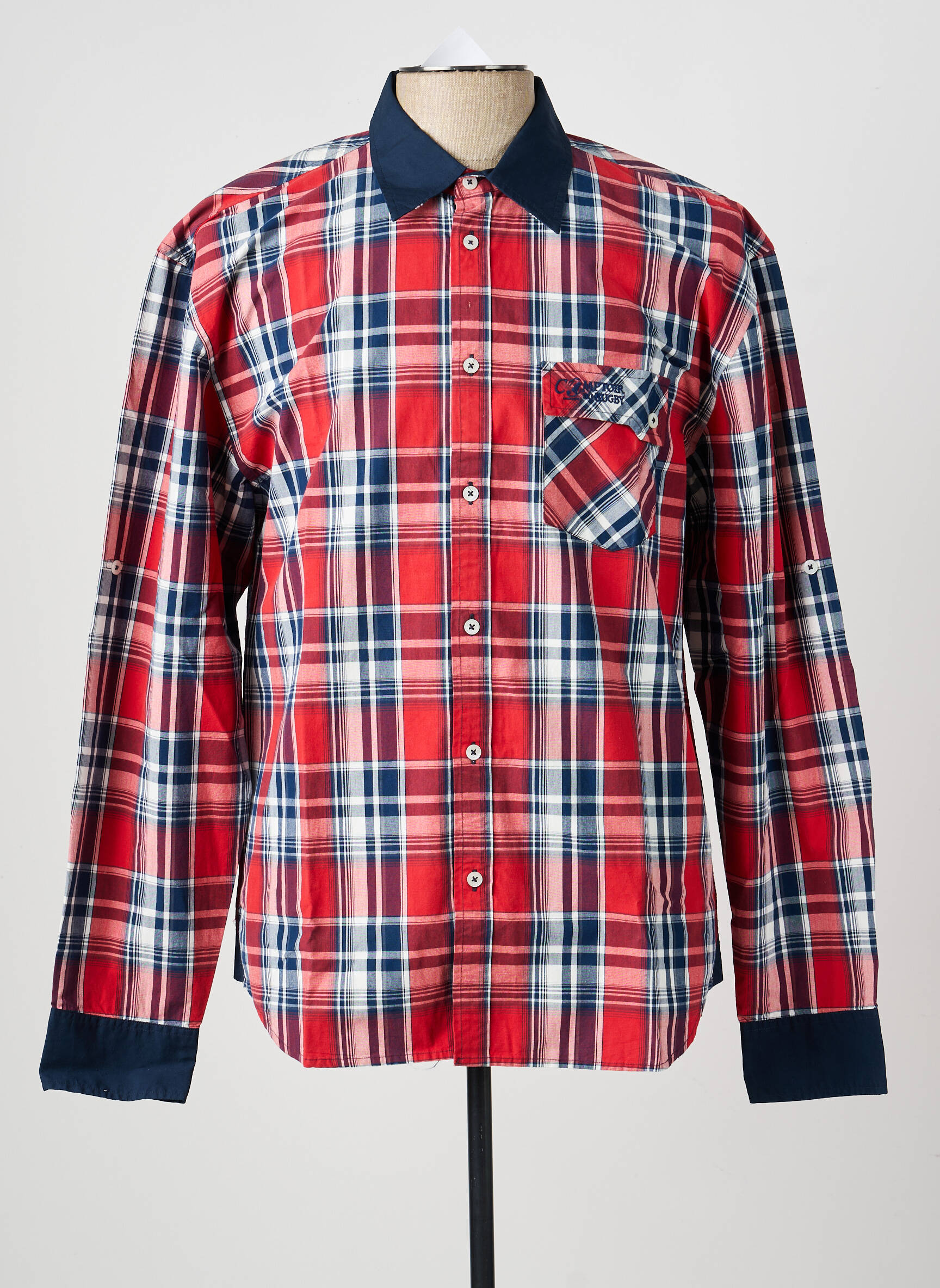 Chemise manches longues poches rouge COMPTOIR DU RUGBY homme