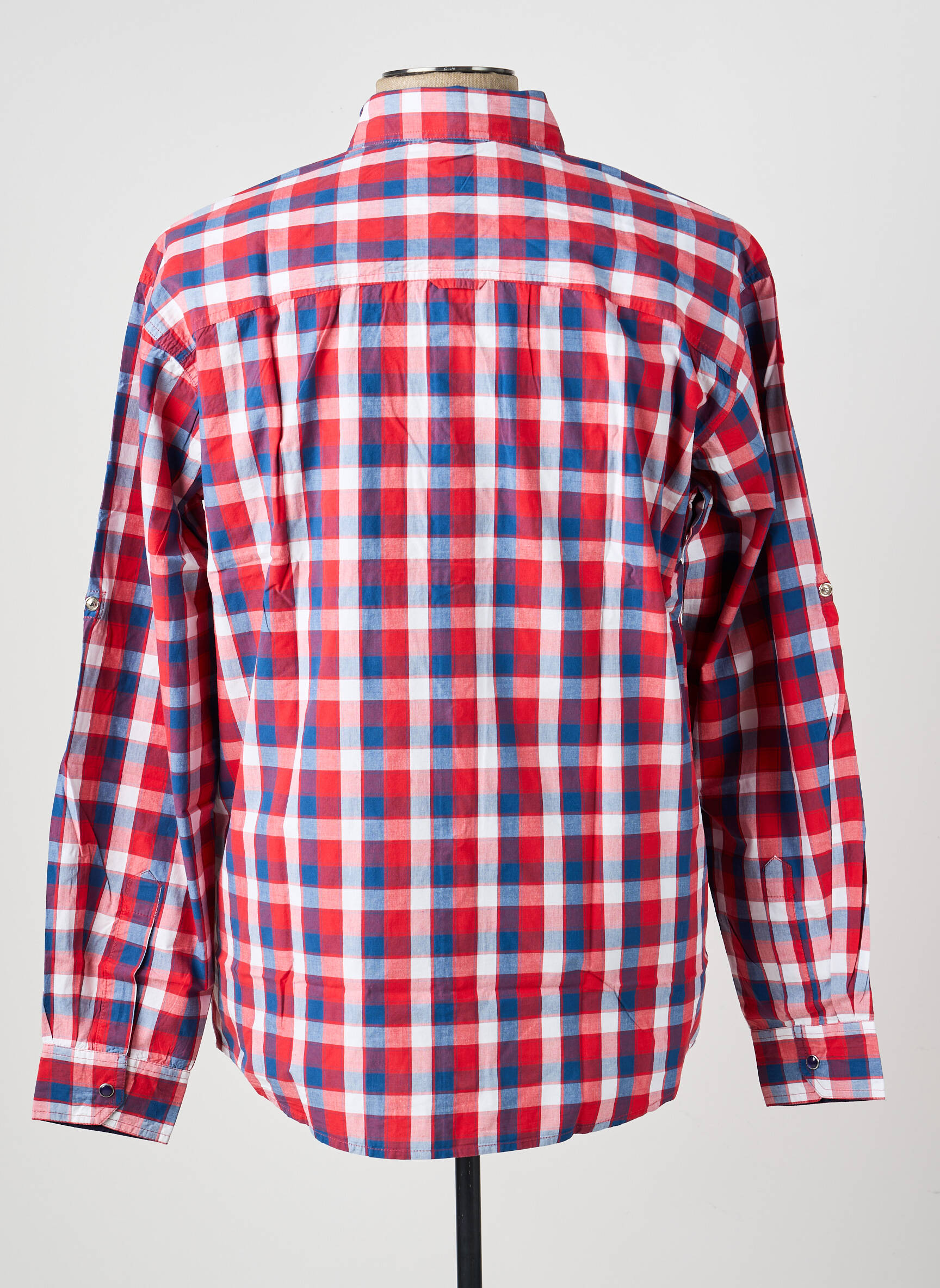Chemise manches longues poches rouge QUINZE & TREIZE homme