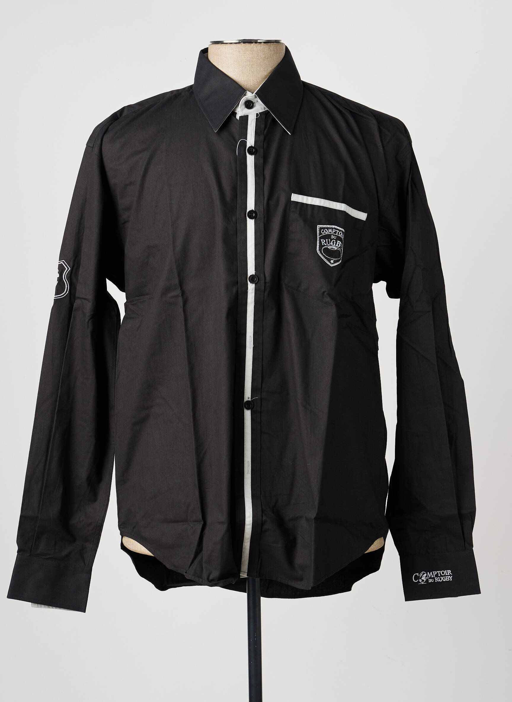 Chemise manches longues coupe cintrée noir COMPTOIR DU RUGBY homme