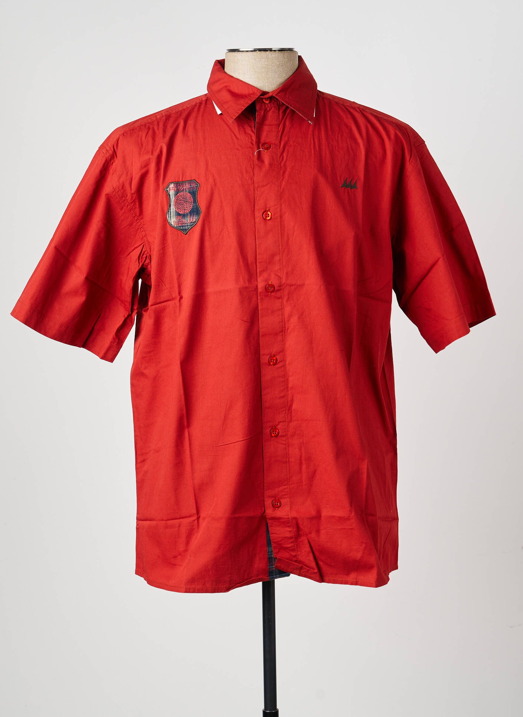 Chemise manches courtes coupe droite orange ERIC TABARLY homme