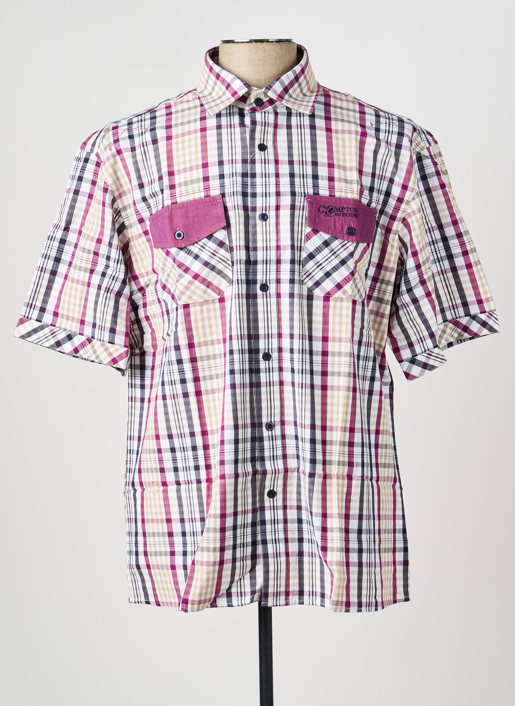 Chemise manches courtes poches violet COMPTOIR DU RUGBY homme
