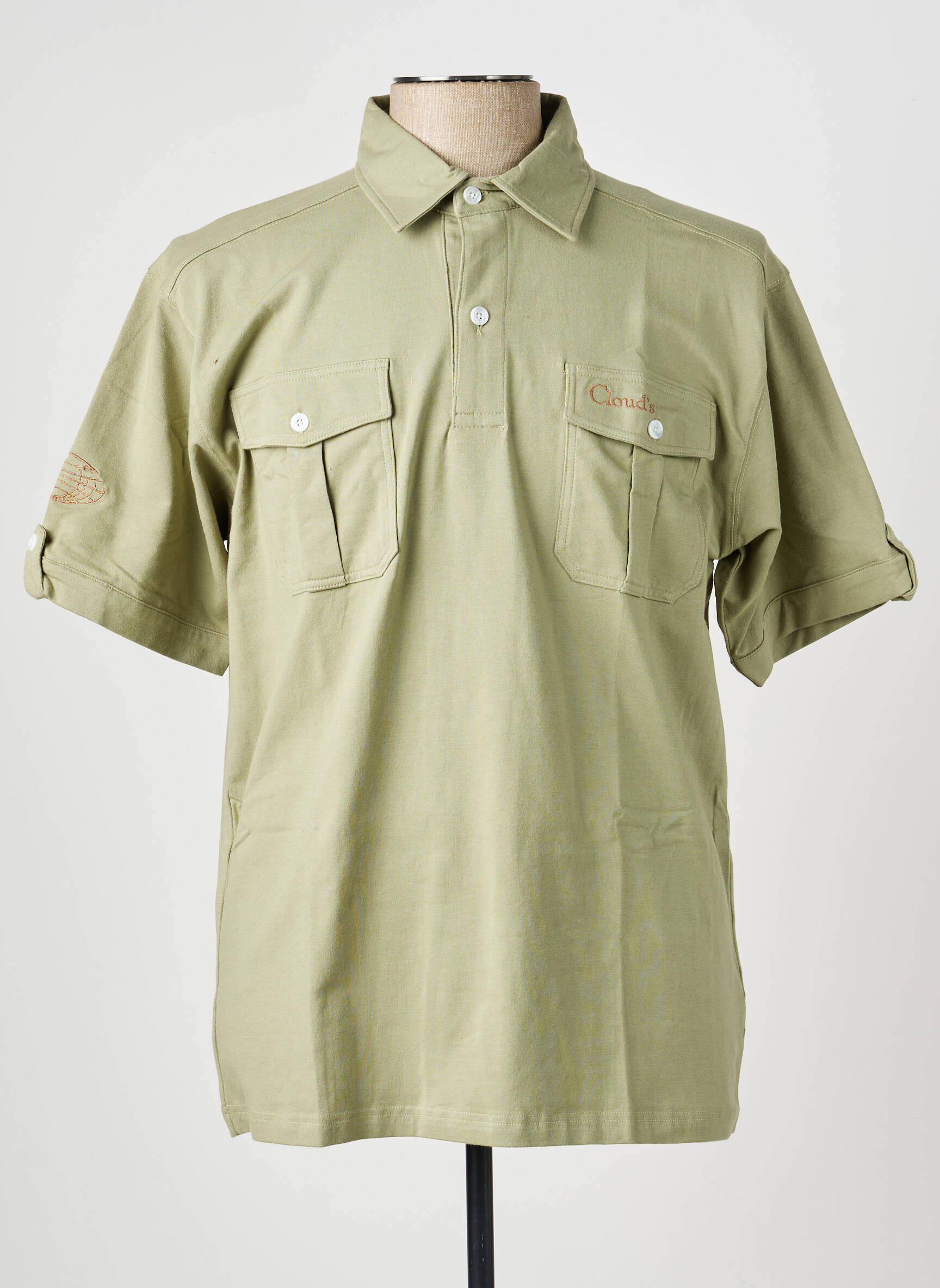 Polo tissage jersey manches courtes vert CLOUD'S homme