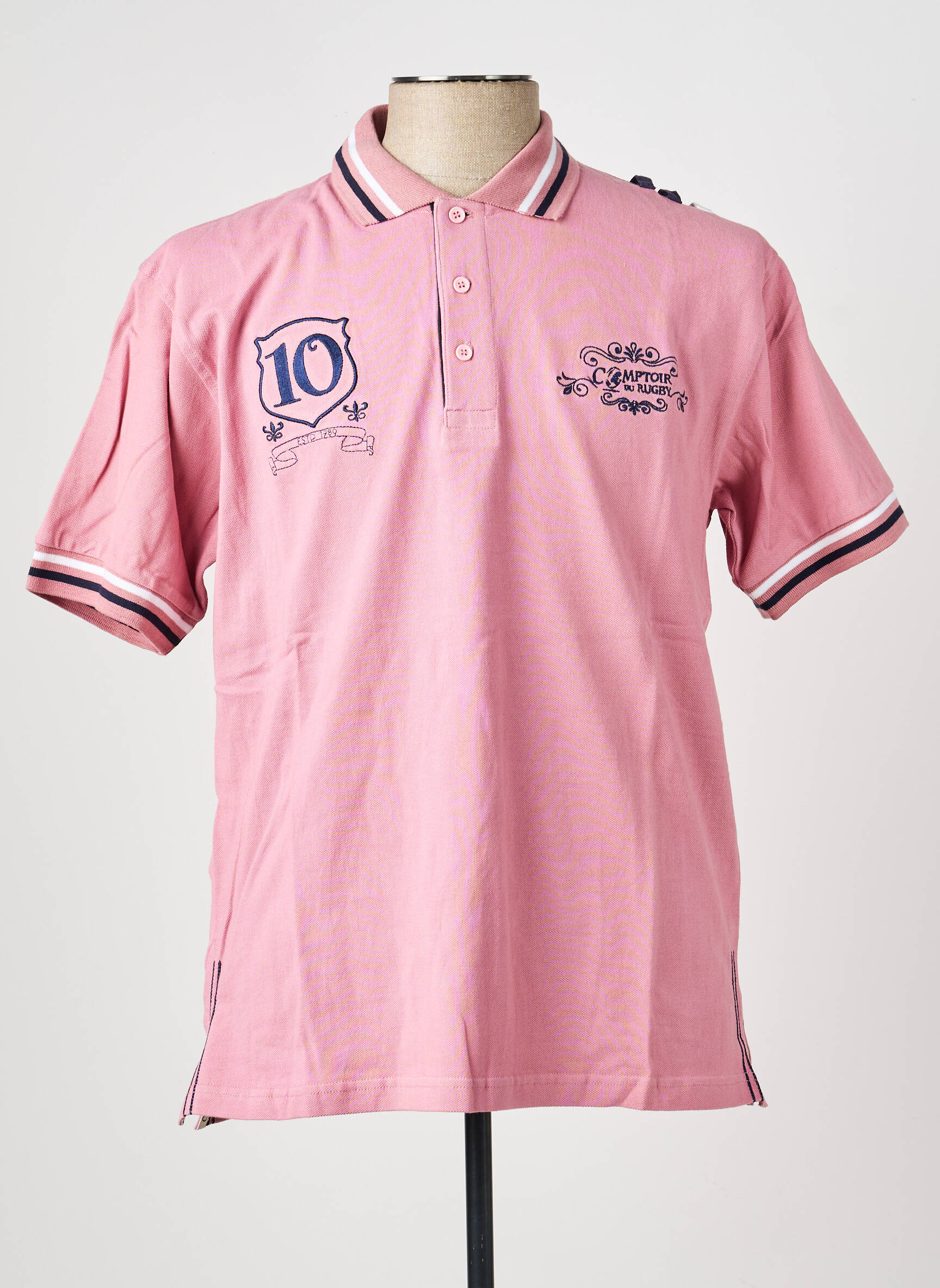 Polo stretch manches courtes rose COMPTOIR DU RUGBY homme