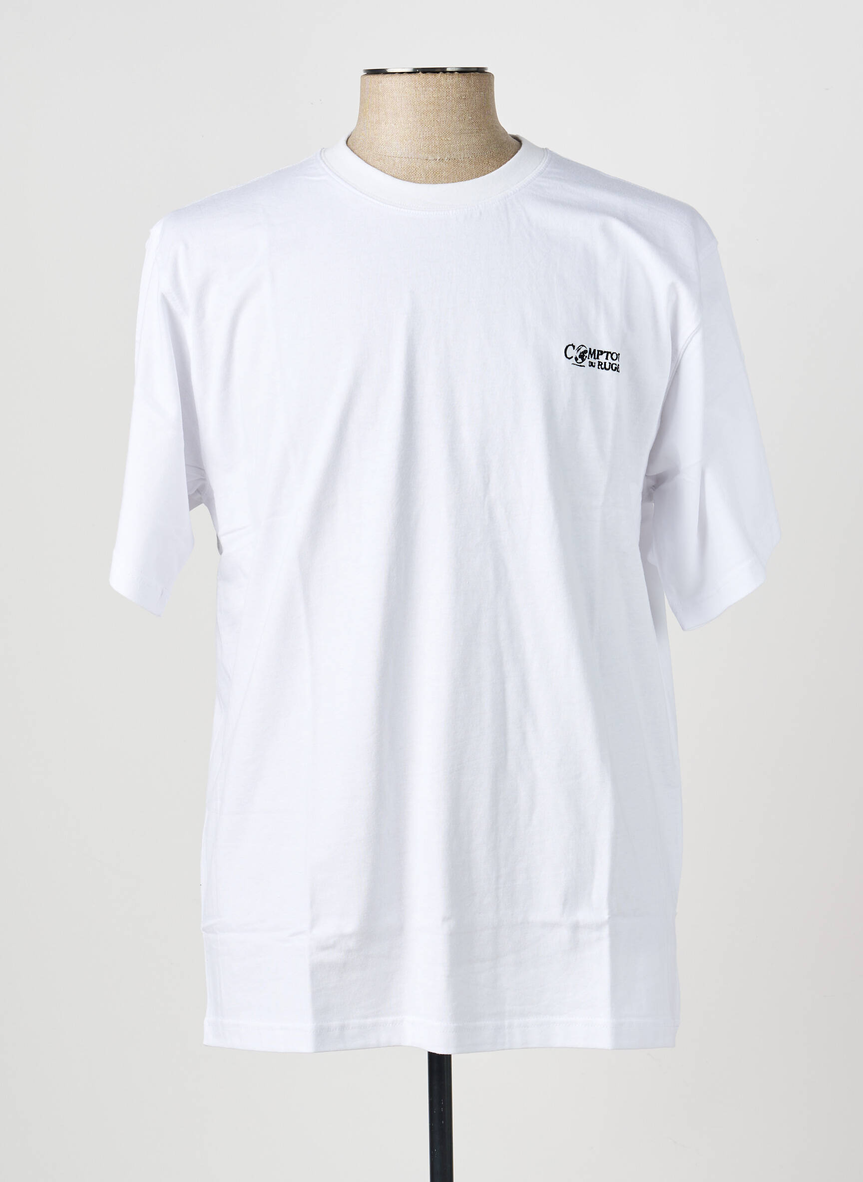 T-shirt broderie manches courtes blanc COMPTOIR DU RUGBY homme