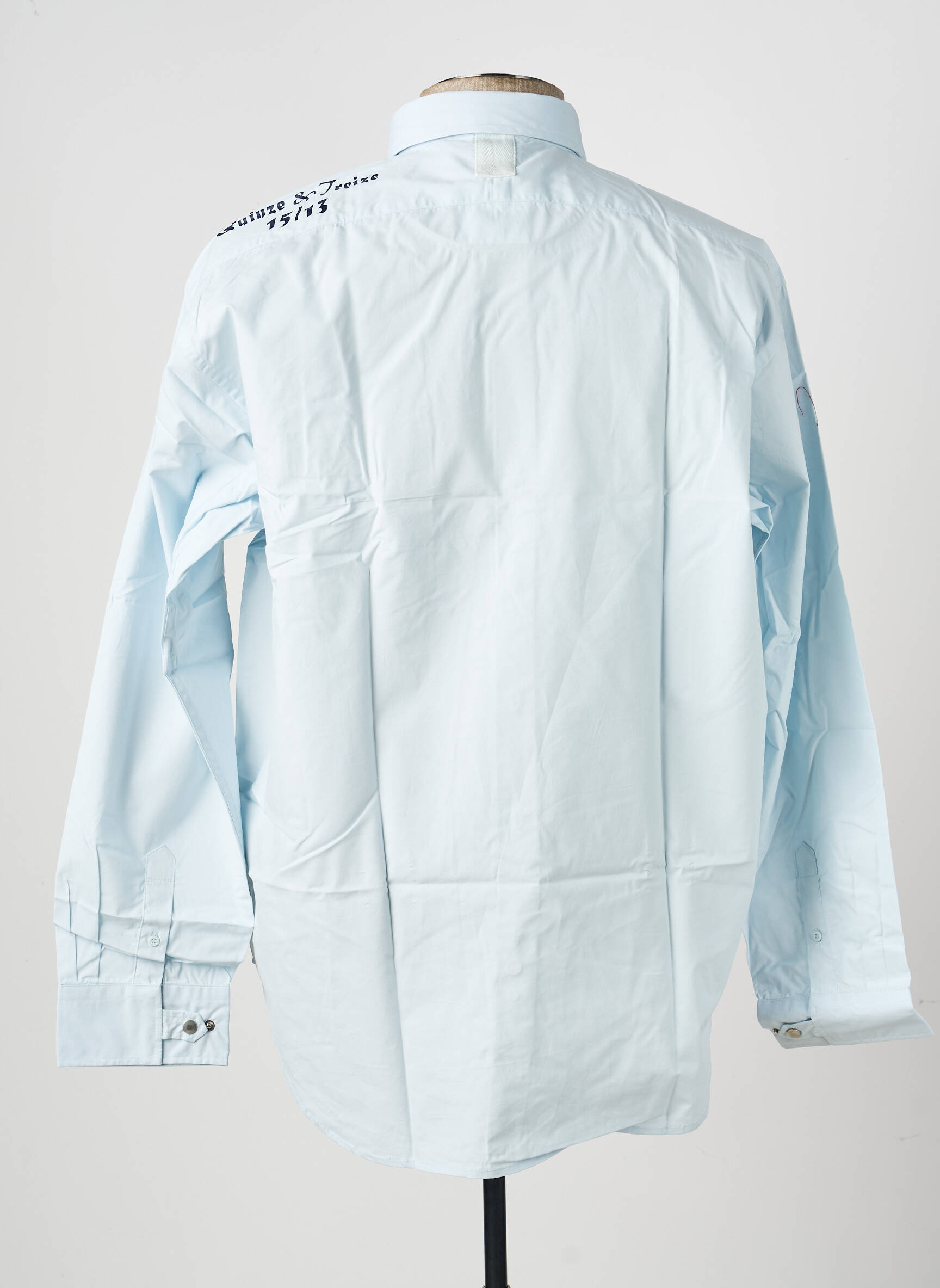 Chemise manches longues poches bleu QUINZE & TREIZE homme