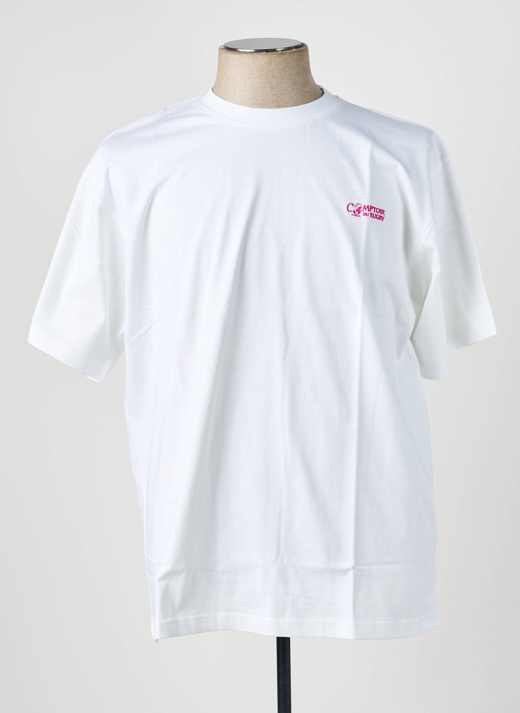 T-shirt broderie manches courtes blanc COMPTOIR DU RUGBY homme