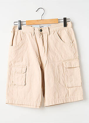 Bermuda tissage popeline taille normale beige QUINZE & TREIZE homme