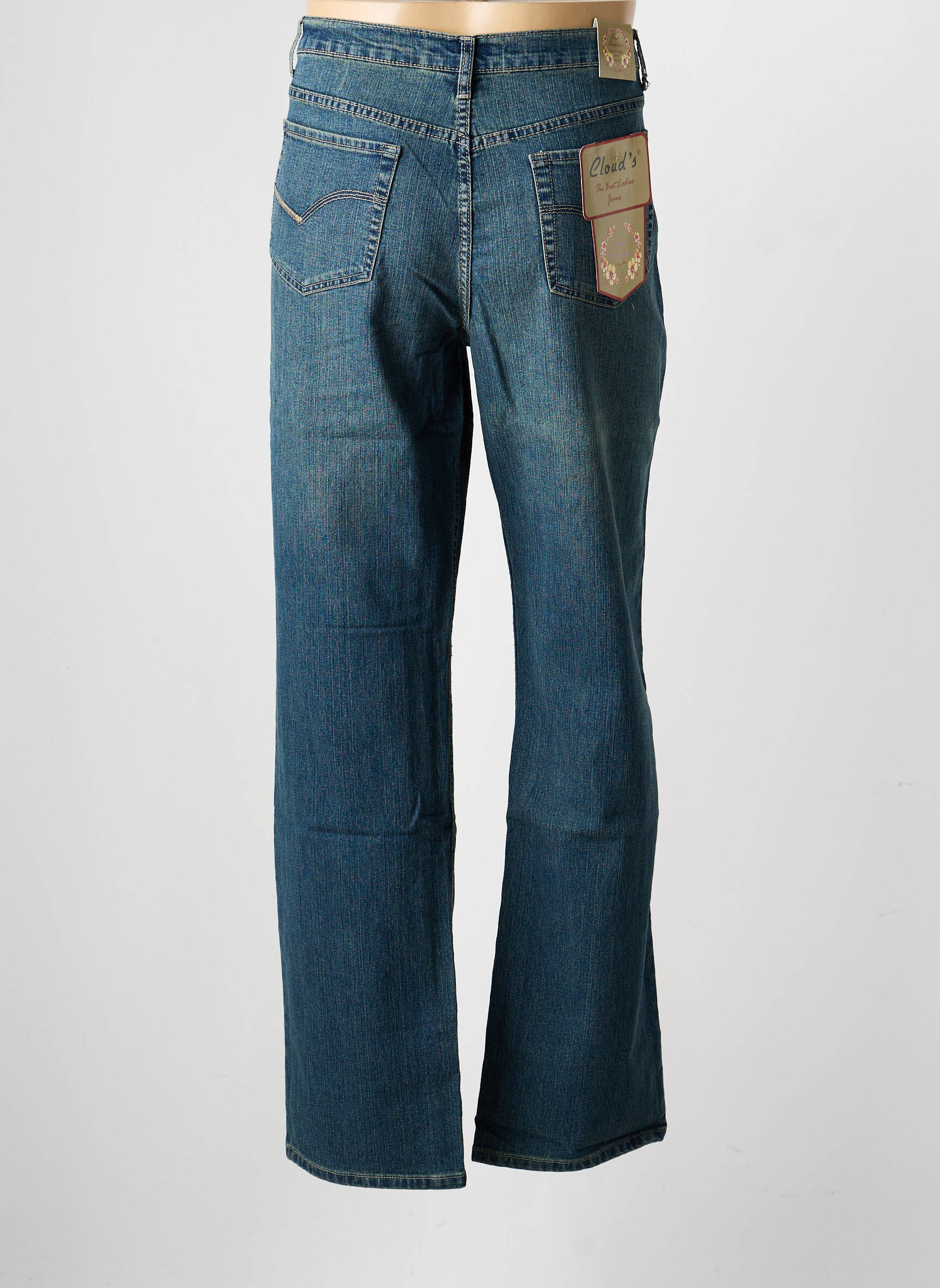 Jeans coupe droite stretch taille normale bleu CLOUD'S femme